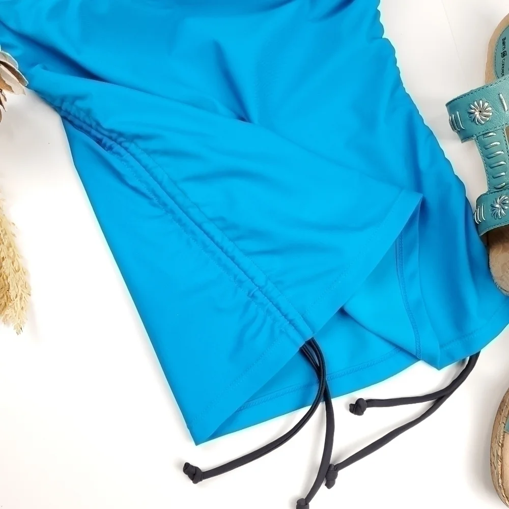 New Free Country Blue Blk Cinch Side Swim Sz 8-10